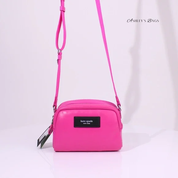 Kate Spade Puffed Satchel Crossbody In Pink Vivid Snapdragon - Picture 2 of 8